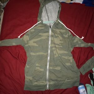 camouflage zip up hoodie
